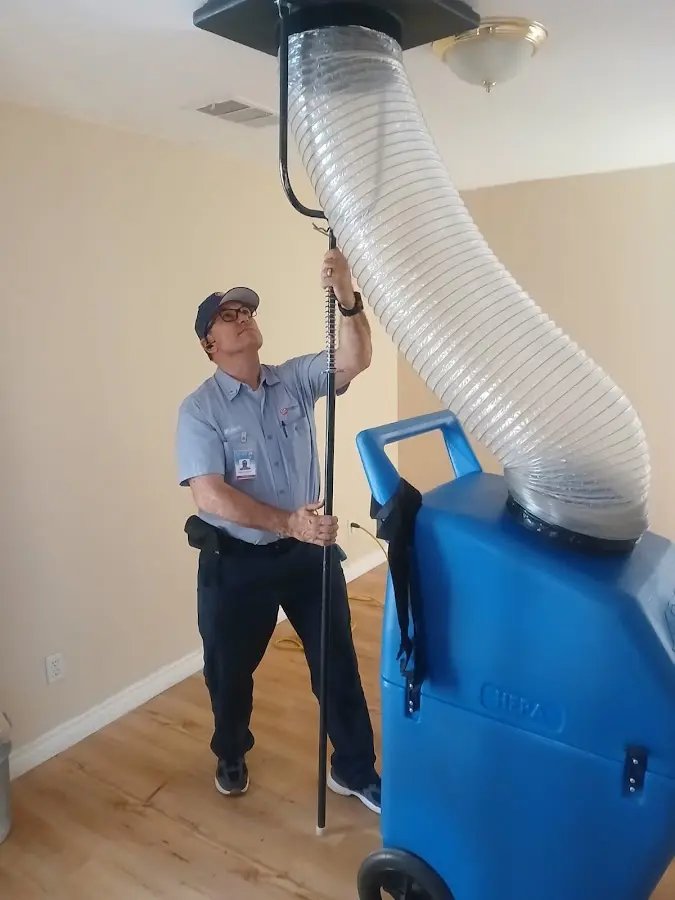 Mini Split Installation technician using HEPA equipment in Tallahassee